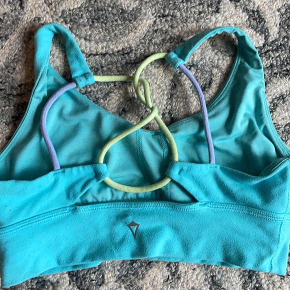 Iivivva sports bra, Woman’s size XS, blue with strappy multi-colored back - Picture 3 of 3
